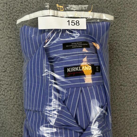 2 Kirkland Signature Men's Long Sleeve Shirts Size 17-35 Extra LongNon-Iron - Picture 13 of 13